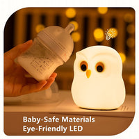 1 x RAW Customer Returns WLHONG Owl Night Light Children, Kawaii Night Light Baby, USB Silicone Nursing Light Dimmable Touch Charging, LED Color Changing Sleeping Light Children s Room Decoration Birthday Gift Owl  - RRP €18.14