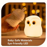 1 x RAW Customer Returns WLHONG Owl Night Light Children, Kawaii Night Light Baby, USB Silicone Nursing Light Dimmable Touch Charging, LED Color Changing Sleeping Light Children s Room Decoration Birthday Gift Owl  - RRP €18.14