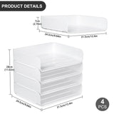 1 x RAW Customer Returns Greentainer 4-tier filing basket for A4, document tray made of PET plastic, stackable desk organizer letter tray, letter tray, A4 paper tray for home, office, school 4pcs white  - RRP €36.29