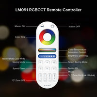 1 x RAW Customer Returns SEZO LM091 2.4G RF Remote Control Replacement Compatible with RGBCCT WB5 LM053 Brightness Color Mode Adjustable LED Controller 4-Channel 99ft Control Distance 4-Zone Group Control - RRP €25.99