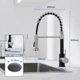 1 x RAW Customer Returns Auralum kitchen faucet black, kitchen faucet with extendable shower, kitchen mixer tap with 2 jet types, stainless steel sink faucet, 360 rotatable high-pressure faucet for kitchen - RRP €55.99