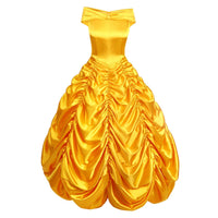 1 x RAW Customer Returns IMEKIS Women s Belle Dress Wedding Festive Dress Off Shoulder Ruffle Maxi Dress Princess Fairy Tale Dress Up Halloween Christmas Carnival Cosplay Party Outfit Adult Classic Costume Yellow XL - RRP €72.43