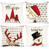 4 x RAW Customer Returns Christmas pillow cushion Christmas pillow cover cushion cover Christmas pillow case decorative pillow Xmas decoration deer white Christmas pillow cushion covers polyester 45 x 45 cm winter 4 pieces decoration - RRP €76.16