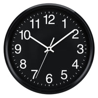 1 x RAW Customer Returns Plumeet Silent Wall Clock, 25cm Noiseless Non-Ticking Quality Black Quartz Wall Clock Decorative Home Kitchen Office School Clock, Easy to Read, Battery Operated Black  - RRP €18.56