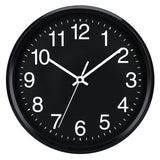 1 x RAW Customer Returns Plumeet Silent Wall Clock, 25cm Noiseless Non-Ticking Quality Black Quartz Wall Clock Decorative Home Kitchen Office School Clock, Easy to Read, Battery Operated Black  - RRP €18.56