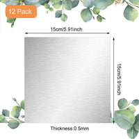 1 x RAW Customer Returns WANTOUTH 12 Pieces Aluminum Sheet 15 15 0.05 cm Aluminum Plate Thin Aluminum Sheets Practical Aluminum Foil with Protective Film for Jewelry Making Embossing and DIY - RRP €43.03