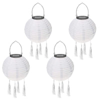 1 x Brand New Pack of 4 solar lanterns, LED solar lanterns garden lantern, lanterns outside weatherproof white, LED lantern solar light chain outside, solar lantern boho style white - RRP €13.1