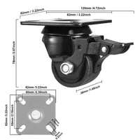 1 x RAW Customer Returns WBD WEIBIDA heavy duty castors 50MM, extra wide 4 castors with brake load capacity 1000KG, durable, quiet and robust nylon furniture castors, transport castors, castors large for furniture, workbenches and industrial - RRP €43.99