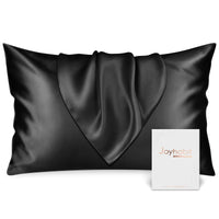 1 x RAW Customer Returns Joyhabit silk pillowcase 40x60, 100 organic mulberry silk from natural, black, soft and breathable for skin protection, freedom from sweat while sleeping - RRP €22.18