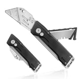 1 x RAW Customer Returns HONZIN Folding Cutter, Blade Case in Handle with 5 Extra SK5 Blades, Quick Blade Change, Folding Cutter for DIY Wallpaper Cutter Black  - RRP €9.83