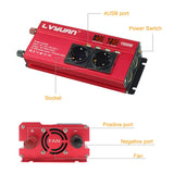 1 x RAW Customer Returns LVYUAN voltage converter 12V 230V 1500W inverter RED - RRP €59.99