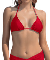 5 x RAW Customer Returns SHEKINI Costume da Bagno Bikini da Donna Classico Costume da Bagno a Triangolo Sexy per Donna S Rosso-Bikini Top  - RRP €103.3