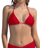 5 x RAW Customer Returns SHEKINI Costume da Bagno Bikini da Donna Classico Costume da Bagno a Triangolo Sexy per Donna S Rosso-Bikini Top  - RRP €103.3