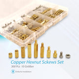 1 x RAW Customer Returns KUBOWAI 300pcs Brass Spacers M3 Hex Male-Female Screw Nut Assortment Kit Pillar Standoff Spacer for PCB Motherboard - RRP €19.15