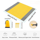 7 x Brand New Huixinue Beach Blanket Picnic Blanket 200x210cm Beach Mat Ultralight Picnic Blanket Waterproof Outdoor Picnic Blanket for the Beach, Camping, Hiking - Portable Quick-drying Sand-free. Yellow  - RRP €91.56