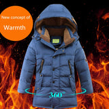 1 x RAW Customer Returns MEYOCEYO Winter jacket children s down jacket boys winter coat thick down coat warm long winter parka with hood navy blue 160 - RRP €67.22