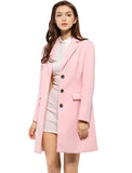 1 x RAW Customer Returns Allegra K Women s Wool Coat Long Sleeve Winter Coat Lapel Button Down Trench Coat Outwear Pink XS - RRP €55.28