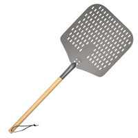 1 x RAW Customer Returns Ga HOMEFAVOR Perforated Pizza Peel 12 Inch Pizza Shovel Made of Anodized Aluminum, Pizza Shovel Pizza Server with Wooden Handle Perfect for Homemade Pizzas, 82cm - RRP €27.53