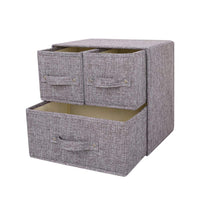 1 x RAW Customer Returns YINGGG fabric storage box storage container with handle drawer organizer with lid foldable box container for socks, underwear, bras, ties, scarves, dark gray, 2 large drawers - RRP €23.0