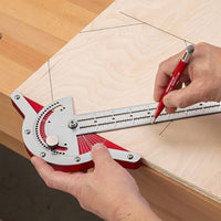 1 x RAW Customer Returns 10 inch protractor with ruler metal, 0-150 degree adjustable multi angle ruler degree protractor, solid protractor goniometer angle gauge protractor for craftsmen carpenters tool - RRP €10.07