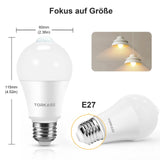 2 x RAW Customer Returns Torkase light bulb with motion detector, 13W E27 LED light bulb replaces 100W, 3000K warm white 1100LM LED lamp with motion detector for stairs, toilets, garden, balcony, garage, set of 2 - RRP €32.26