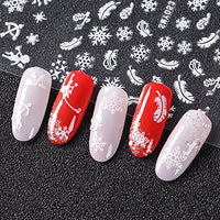 1 x Brand New Frcolor 3D Nail Stickers Christmas Snowflake Nail Art Decals Nail Art Slices Glitter DIY Decorations 12 Sheets - RRP €6.04