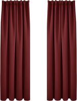 1 x RAW Customer Returns Deconovo curtains, blackout curtains, thick thermal curtains with ruffle tape, window curtains, 200 x 140 cm height x width , red, set of 2 - RRP €34.92