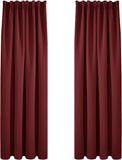 1 x RAW Customer Returns Deconovo curtains, blackout curtains, thick thermal curtains with ruffle tape, window curtains, 200 x 140 cm height x width , red, set of 2 - RRP €34.92