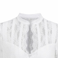 1 x RAW Customer Returns  Women s Dirndl Blouse White Elegant and Beautiful 34-44 Dirndl Blouse with Lace Long Sleeve Traditional Blouse for Oktoberfest, White, 34 - RRP €29.23