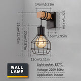 1 x RAW Customer Returns ENCOFT Set of 2 Wall Lights Vintage Indoor Wall Lamp Black Industrial Retro Lamp Made of Metal and Wood E27 for Staircase Hallway Cafe Bar Restaurant Hotel Living Room Without Bulb  - RRP €65.53