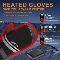 1 x RAW Customer Returns Heated Ski Gloves, Heated Gloves for Men Women with 7.4V 3000mAh Rechargeable Battery, Touchscreen Waterproof Winter Washable Hand Warmers for Ski Hiking - RRP €30.0