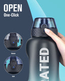 1 x RAW Customer Returns Gohippos Water Bottle 2l, Large Sports Drinking Bottle with Straw and Time Markings, Water Bottle to Stay Hydrated, Tritan BPA Free, Leak-Proof, Gym, School, Office 1 Bottle  - RRP €18.9