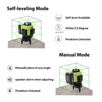 1 x RAW Customer Returns Cross Line Laser, 4x360 Degree Green Self-Leveling Laser Spirit Level, 4D 16 Line Laser with 2pcs Battery, Magnetic Wall Mount, IP54 Cross Laser Construction Laser for Indoor and Outdoor Construction Site - RRP €40.33