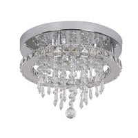 1 x RAW Customer Returns Deckrico Modern K9 Crystal Chandelier 3 LED Lights Stainless Steel Hanging Lamp Light Fixtures Flush Mounted for Dining Room Bathroom Bedroom Living Room Cool White  - RRP €64.99