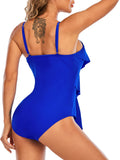 1 x RAW Customer Returns Women s Swimsuit One Piece with Ruffled Tiered Tummy Control Beachwear One Piece Swimwear Plus Size Swimsuit Bikini - RRP €27.72