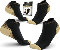 77 x Brand New Physix Gear Sport Running Socks for Men and Women, Best Compression Socks, Ankle Socks for Plantar Fasciitis for Men and Women, 2 Pairs, S M Brown Black - RRP €1663.2