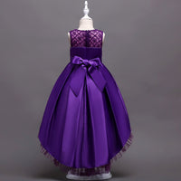 1 x RAW Customer Returns Wulide Children s Girls Evening Dress Princess Dress Party Dress with Flowers, Purple, Size 104 110 Manufacture Size 110  - RRP €31.7