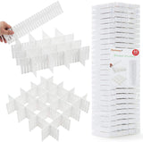 4 x RAW Customer Returns Flytianmy 40 Pieces Drawer Dividers, Adjustable Drawer Organizers Separators for Underwear, Socks, Cosmetics, Bedroom, Office, White - RRP €87.28