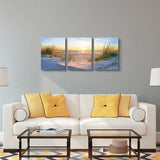 1 x RAW Customer Returns hyidecorart Pictures Sunset Beach Canvas Picture, Modern Sea Landscape Art Print Decoration, Nature 3 Pieces Wall Pictures Living Room Bedroom Kitchen Dining Room Apartment and Bathroom - RRP €35.02