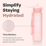 1 x RAW Customer Returns Hydracy Drinking Bottle with Straw and Time Marker - 1L Water Bottle - BPA-Free Drinking Bottle - Leak-Proof Sports Bottle - Condensation-Free for Sports and Outdoor - RRP €22.97