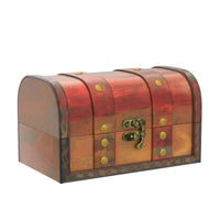 1 x RAW Customer Returns Brynnberg Small Treasure Chest 17x10x10cm Wooden Chest Treasure Chest Vintage Look Antique Design Pirate Treasure Hunt Wood Red Brown Black - Treasure Chest Children s Birthday - Small Wooden Box - Wooden Box - RRP €19.99