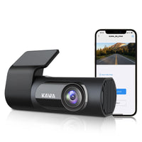 1 x RAW Customer Returns Dashcam car, KAWA 2K 1440P full QHD - 360 degree rotating housing, built-in WiFi, 24 hour parking monitoring and G-sensor, 145 wide angle, WDR with super night vision, APP control, loop recording, D6 - RRP €63.52