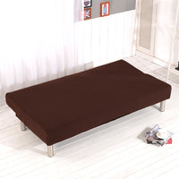 1 x RAW Customer Returns Aisaving Solid Color Armless Sofa Bed Cover Polyester Spandex Stretch Futon Protective Cover Protector 3-Seater Elastic Fully Foldable Couch Sofa Shield for Folding Couch without Armrests Coffee  - RRP €24.96