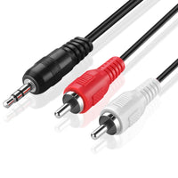 1 x RAW Customer Returns TNP 3.5 mm jack to RCA cable - 3m, 3.5 mm AUX plug to 2X RCA plug, audio adapter cable, Y-RCA cable for TVs, AV receivers, amplifiers, projectors, Hi-Fi stereo systems - RRP €16.83