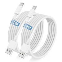 1 x RAW Customer Returns C ble iPhone 2M, Apple Certified Lot de 2 Chargeur iPhone Original, Long Fil Cordon Lightning vers USB A Rapide, Cable de Charge pour Apple iPhone 14 Pro Max 13 Mini 12 11 X XS XR 8 Plus 7 6 - RRP €26.4