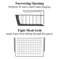 1 x RAW Customer Returns Tebery Pack of 4 Undershelf Storage Basket, Hanging Basket, Undershelf Hanging Metal Wire Basket Organizer for Kitchen, Pantry, Desk, Bookshelf, Black - RRP €25.2