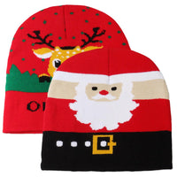 1 x Brand New Babioms 2PCS Winter Hat Winter Warm Knitted Hat Santa Claus, Elk Winter Warm Knitted Hat Birthday Gift Unisex - RRP €27.6