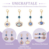 1 x Brand New UNICRAFTALE 8pcs 4 Styles Evil Eye with Rhinestone Pendant Decoration Alloy Enamel Eye Flower Flat Round Pendants Colorful Resin Beads for Keychain Interior Walls - RRP €22.8