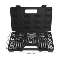 1 x RAW Customer Returns Thread cutter set 40 pcs, professional tap set fine thread thread cutting set metric M3-M12 tap die set with drill, for fine thread car repair - RRP €34.59