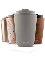 1 x RAW Customer Returns MAMEIDO thermal mug 350ml, 470ml 700ml - dense coffee mug to go made of stainless steel, double-walled insulated, leak-proof - coffee to go mug keeps you warm taupe grey, 0.35l  - RRP €27.99